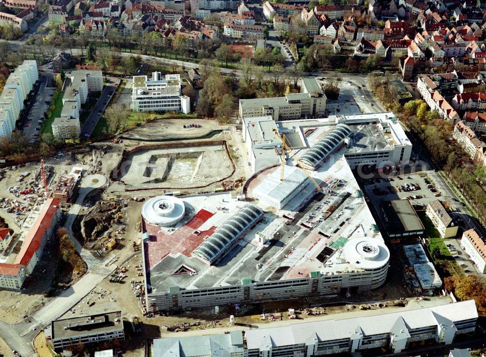 Augsburg from the bird's eye view: Bau eines Einkaufscenters der ECE in Augsburg / Bayern.