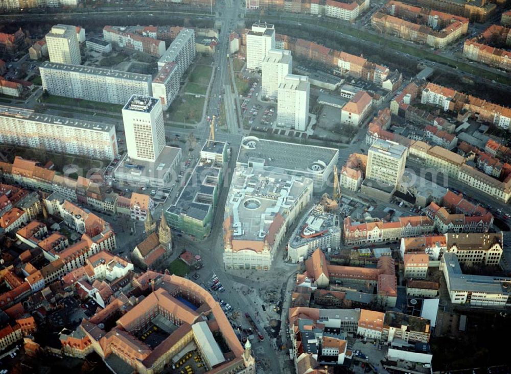 Aerial image Erfurt - Bau der Einkaufsgalerie Anger 1 in Erfurt - ein Projekt der ECE Projektmanagement GmbH Hamburg.