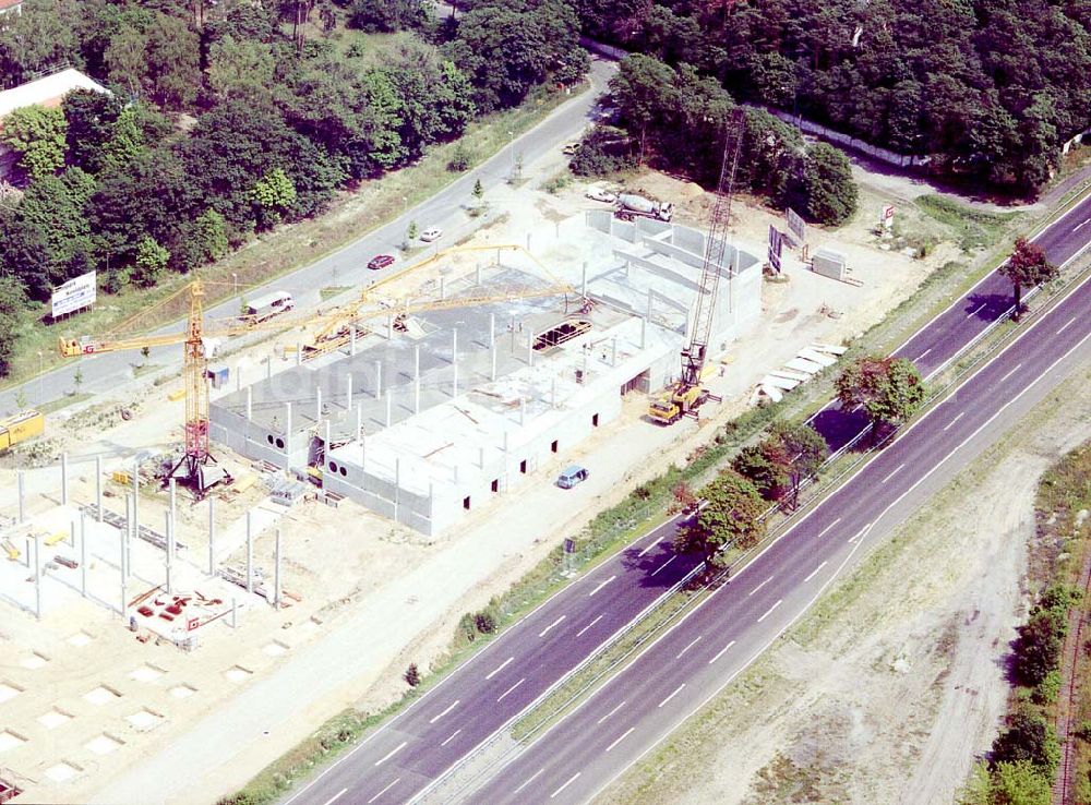 Aerial image Wustermark - Brandenburg - Bau des Factory-Outlet-Centers an der B5 bei Wustermark / Brandenburg.