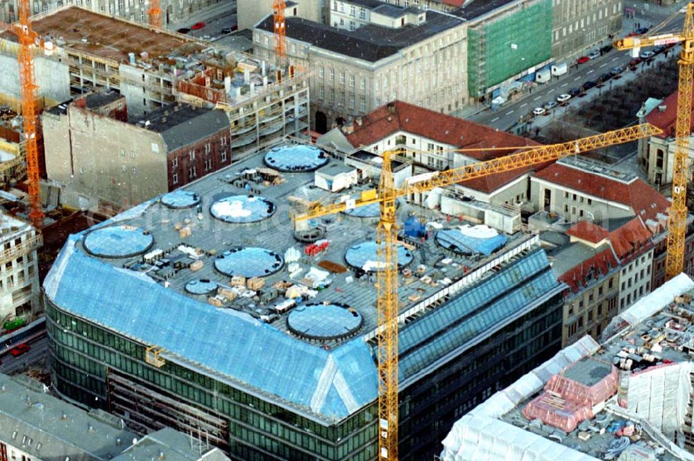 Aerial photograph Berlin - 12.02.1995 Bau der Freidrichstadtpassagen