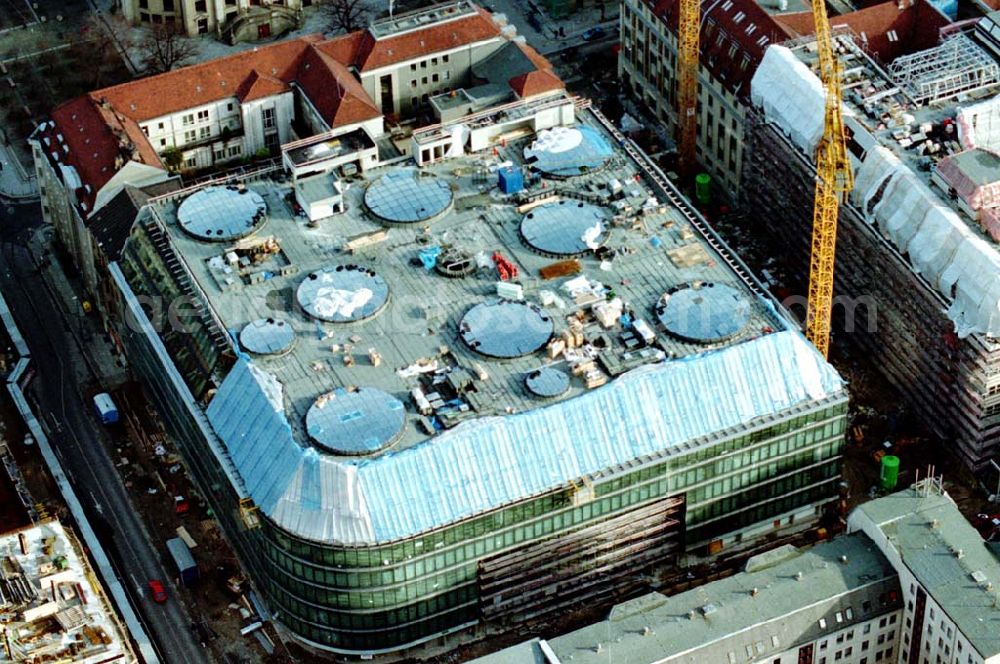 Aerial photograph Berlin - 12.02.1995 Bau der Freidrichstadtpassagen