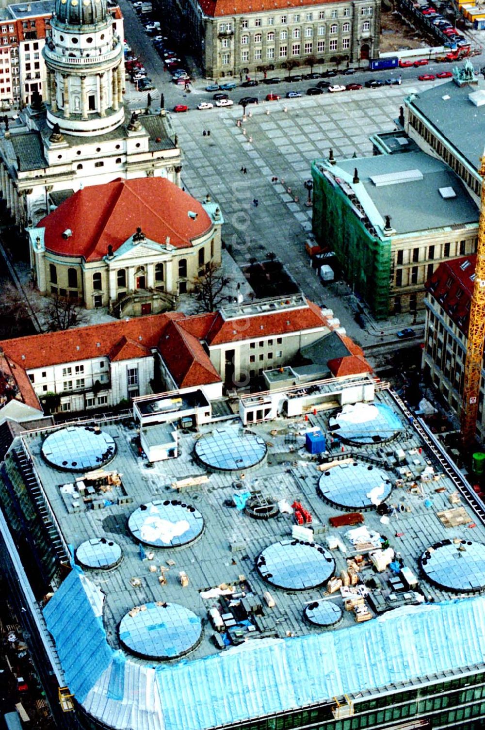 Aerial photograph Berlin - 12.02.1995 Bau der Freidrichstadtpassagen