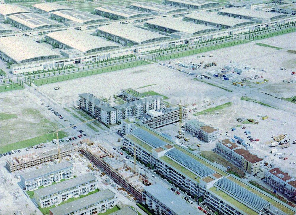 Aerial photograph München - Bau eines Galeriehauses am Messegelände in München - Riem.