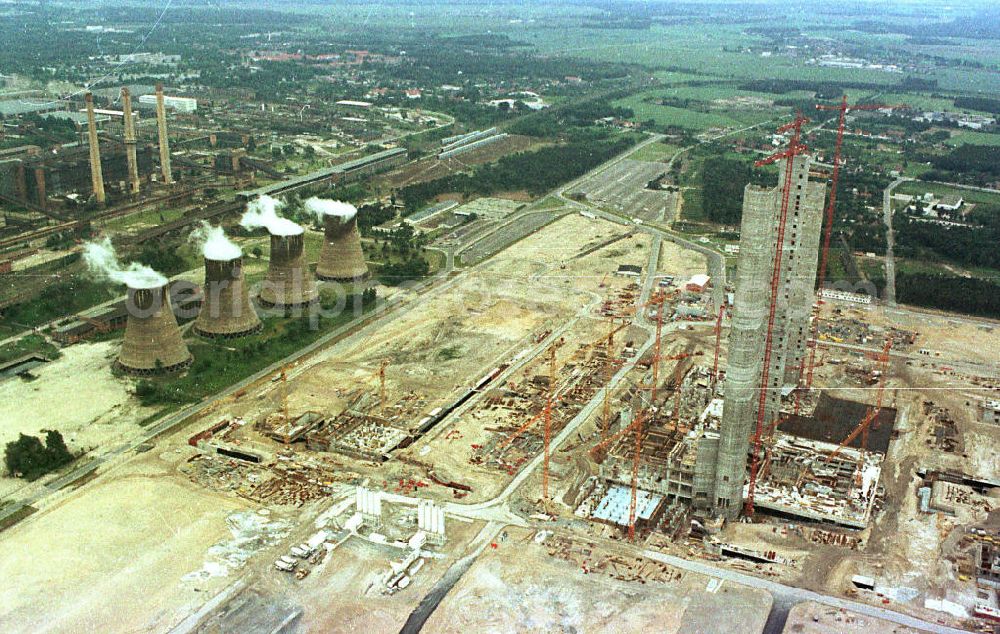 Aerial image Schwarze Pumpe / BRB - Bau der Gleitkerne des neuen Kraftwerkes Schwarze Pumpe / Brandenburg.