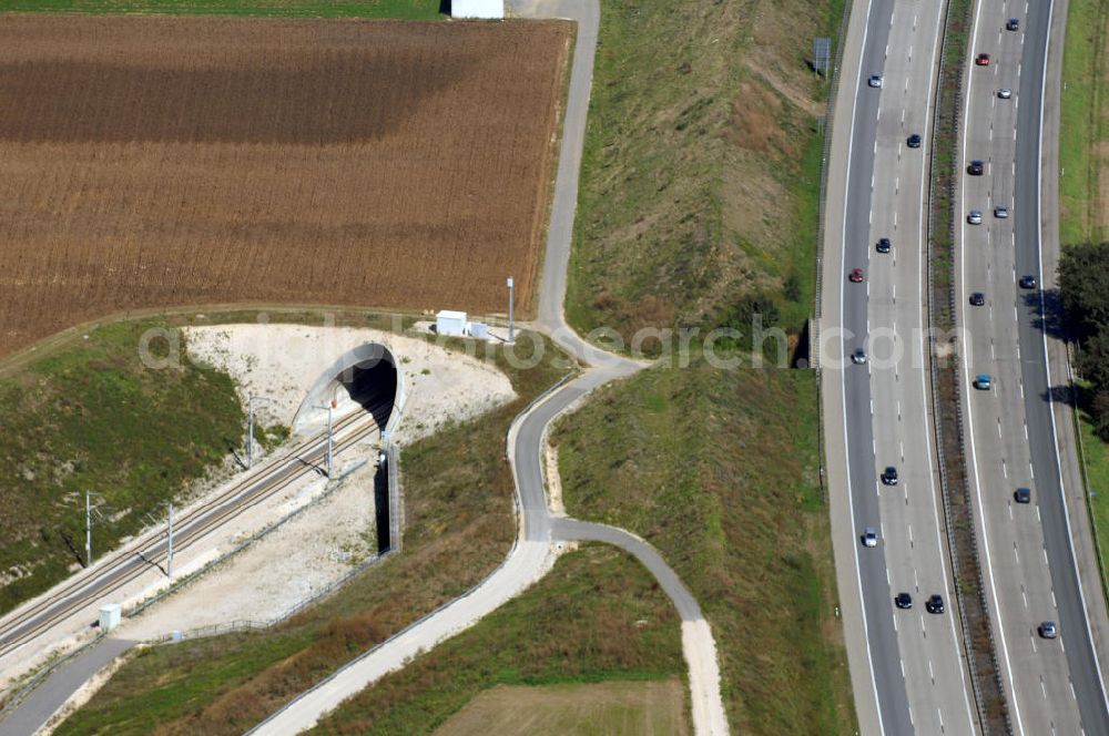 Aerial photograph Stammham - Bau der ICE-Strecke zwischen Ingolstadt und Stammham uaf der Bundesstraße A9.