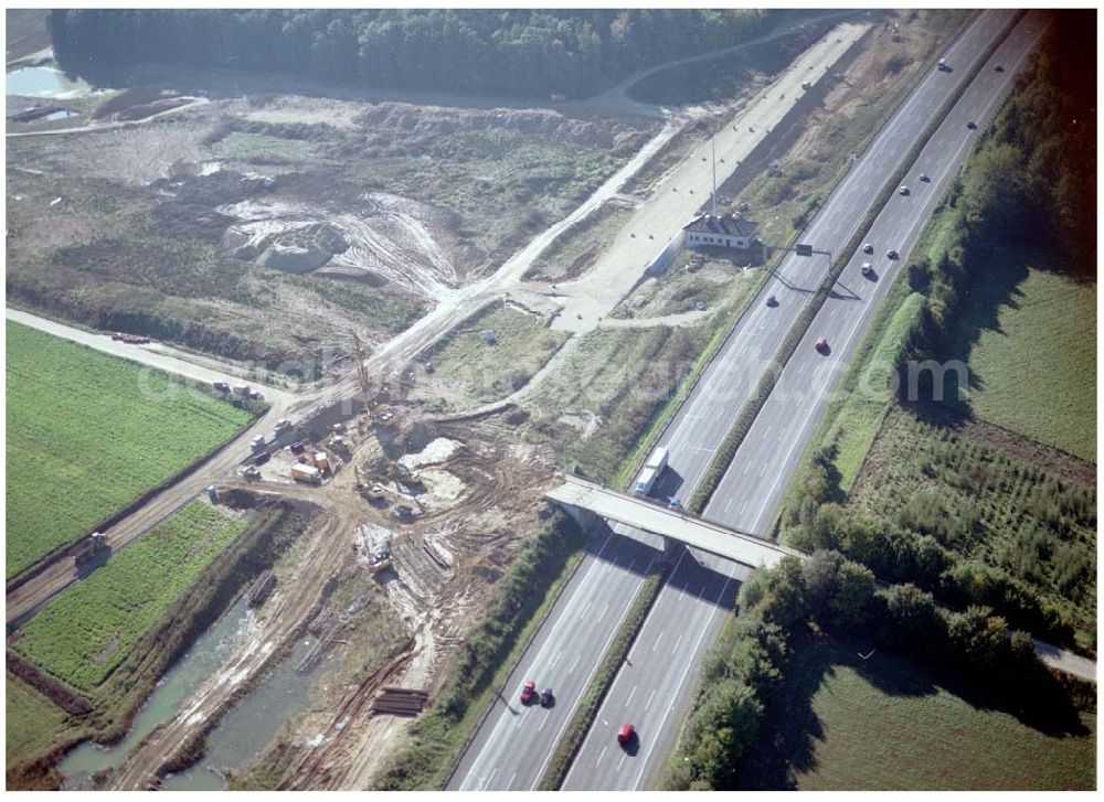 Stammham from the bird's eye view: 30.09.2002 Bau der ICE Strecke zwischen Nürnberg und Ingoldstadt in Bayern