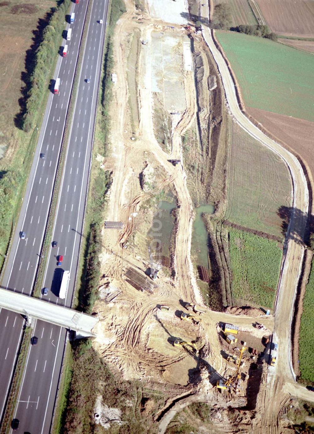 Aerial image Stammham - 30.09.2002 Bau der ICE Strecke zwischen Nürnberg und Ingoldstadt in Bayern