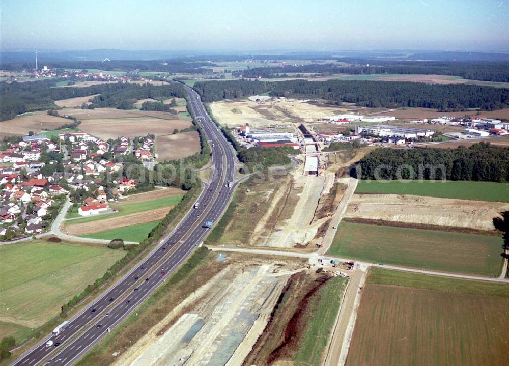 Stammham from above - 30.09.2002 Bau der ICE Strecke zwischen Nürnberg und Ingoldstadt in Bayern