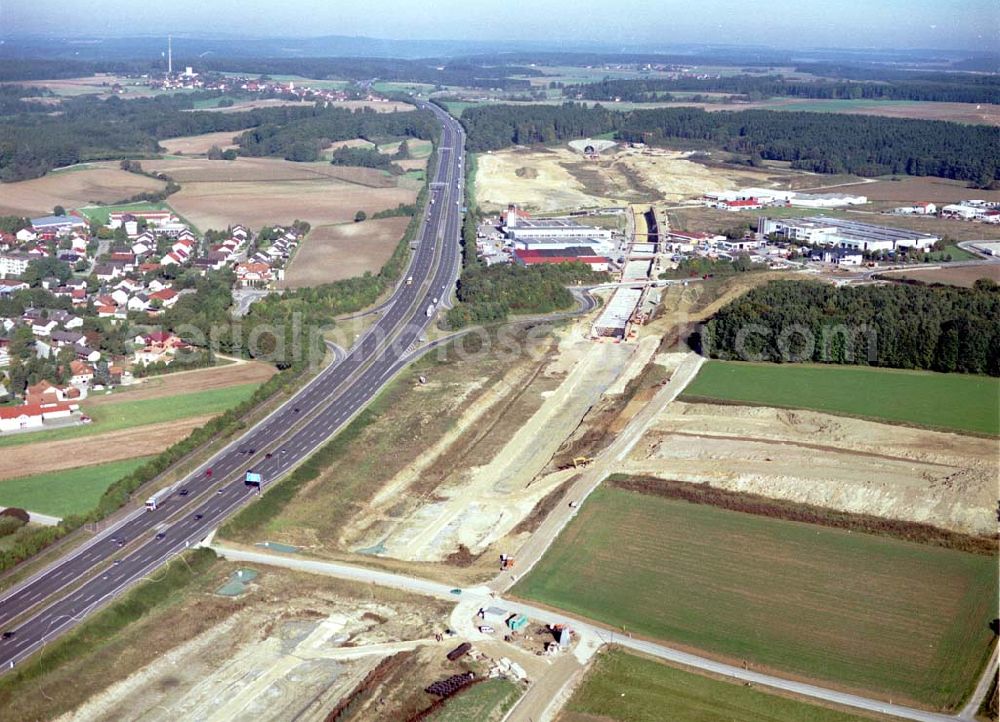 Stammham from the bird's eye view: 30.09.2002 Bau der ICE Strecke zwischen Nürnberg und Ingoldstadt in Bayern