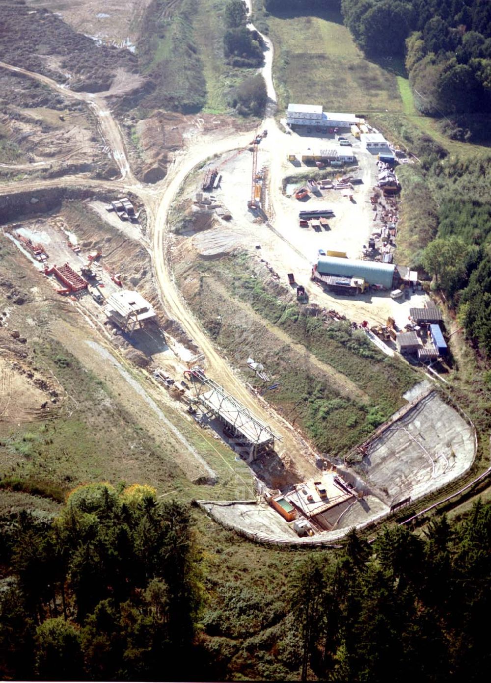 Aerial photograph Stammham - 30.09.2002 Bau der ICE Strecke zwischen Nürnberg und Ingoldstadt in Bayern