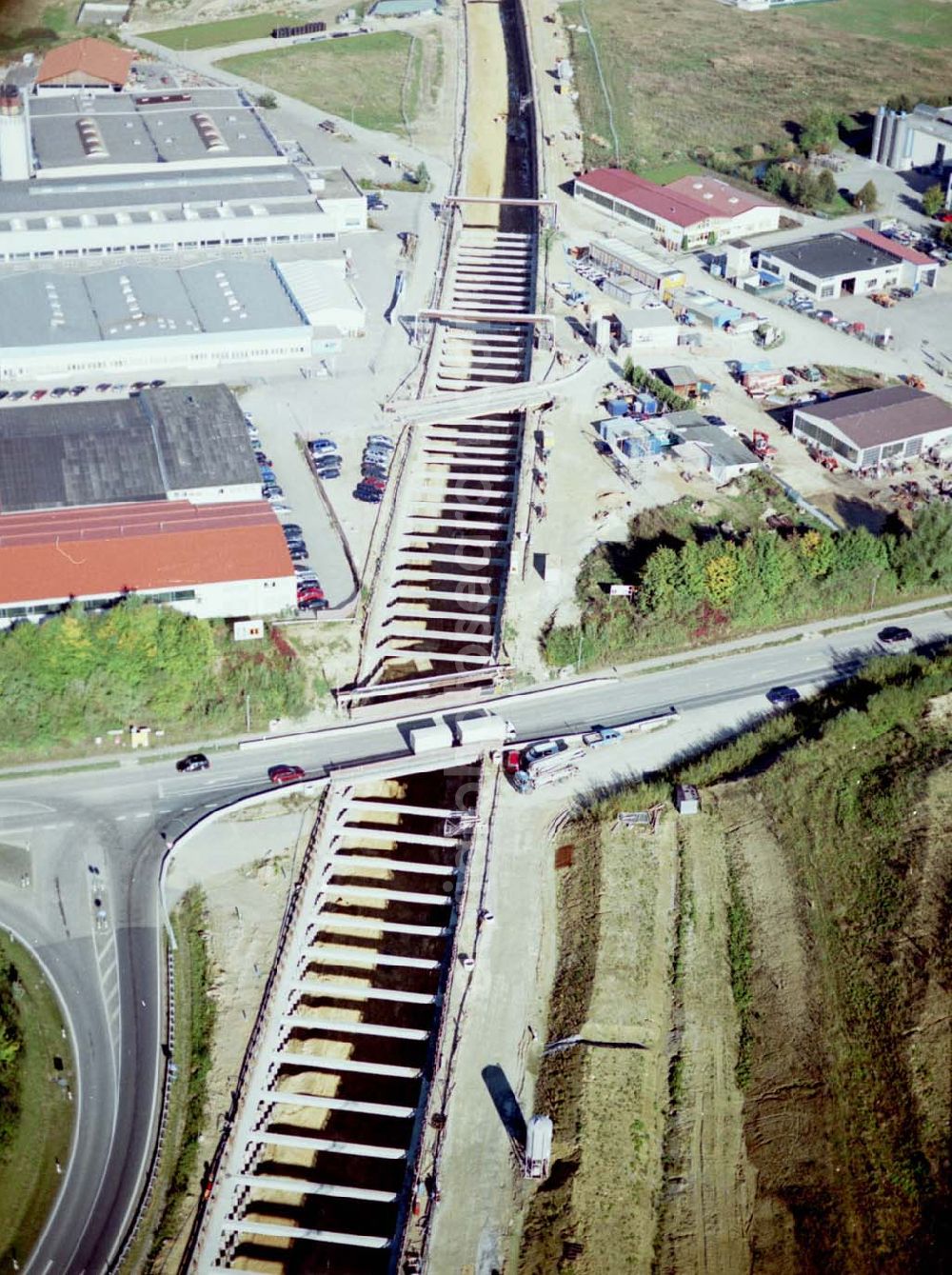 Aerial photograph Stammham - 30.09.2002 Bau der ICE Strecke zwischen Nürnberg und Ingoldstadt in Bayern