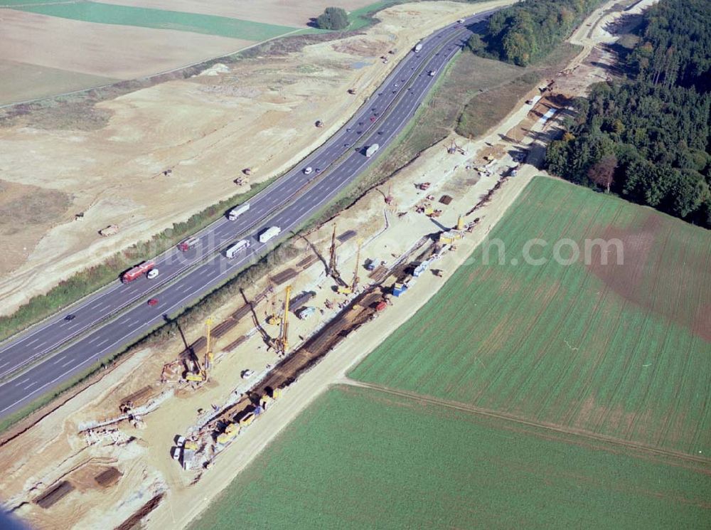 Aerial photograph Stammham - 30.09.2002 Bau der ICE Strecke zwischen Nürnberg und Ingoldstadt in Bayern