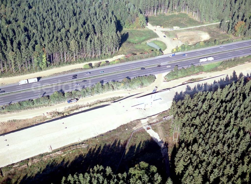 Stammham from above - 30.09.2002 Bau der ICE Strecke zwischen Nürnberg und Ingoldstadt in Bayern