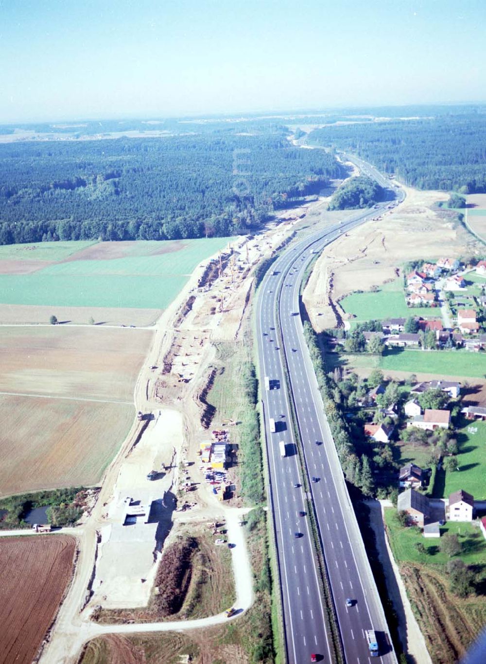 Aerial photograph Stammham - 30.09.2002 Bau der ICE Strecke zwischen Nürnberg und Ingoldstadt in Bayern