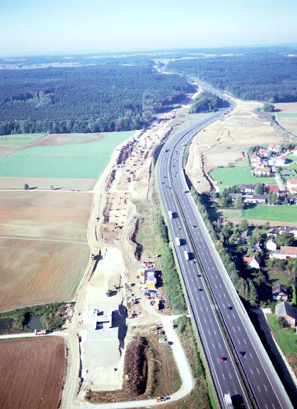 Stammham from above - 30.09.2002 Bau der ICE Strecke zwischen Nürnberg und Ingoldstadt in Bayern