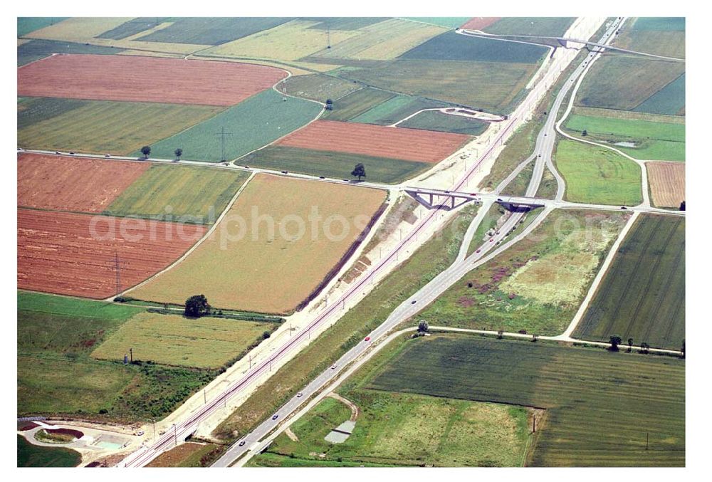 Stammham from the bird's eye view: 11.07.2005 Stammham Bau der ICE-Strecke zwischen Nürnberg und Ingoldstadt in Bayern