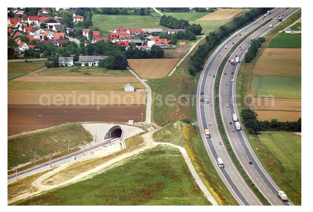 Stammham from the bird's eye view: 11.07.2005 Stammham Bau der ICE-Strecke zwischen Nürnberg und Ingoldstadt in Bayern