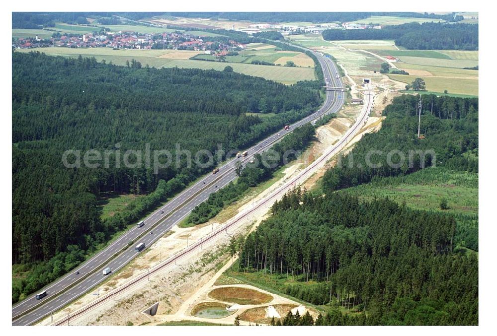 Stammham from above - 11.07.2005 Stammham Bau der ICE-Strecke zwischen Nürnberg und Ingoldstadt in Bayern