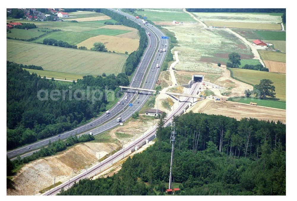 Stammham from the bird's eye view: 11.07.2005 Stammham Bau der ICE-Strecke zwischen Nürnberg und Ingoldstadt in Bayern