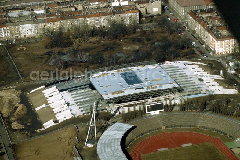 Aerial photograph Berlin - Prenzlauerberg - Bau des Jahn-Sport-Parks in Berlin - Prenzlauerberg in 1995