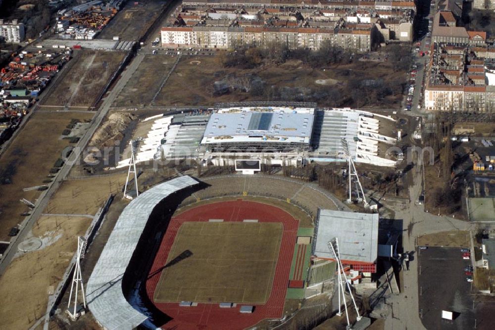 Aerial photograph Berlin - Prenzlauerberg - Bau des Jahn-Sport-Parks in Berlin - Prenzlauerberg in 1995