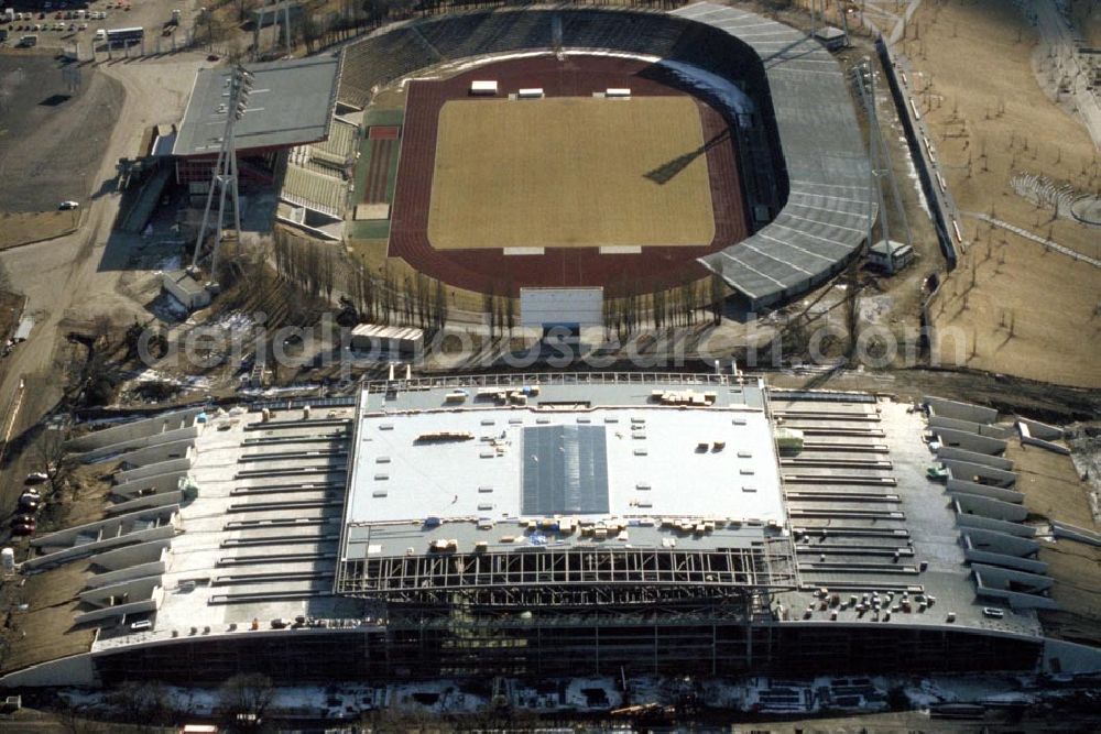 Aerial photograph Berlin - Prenzlauerberg - Bau des Jahn-Sport-Parks in Berlin - Prenzlauerberg in 1995