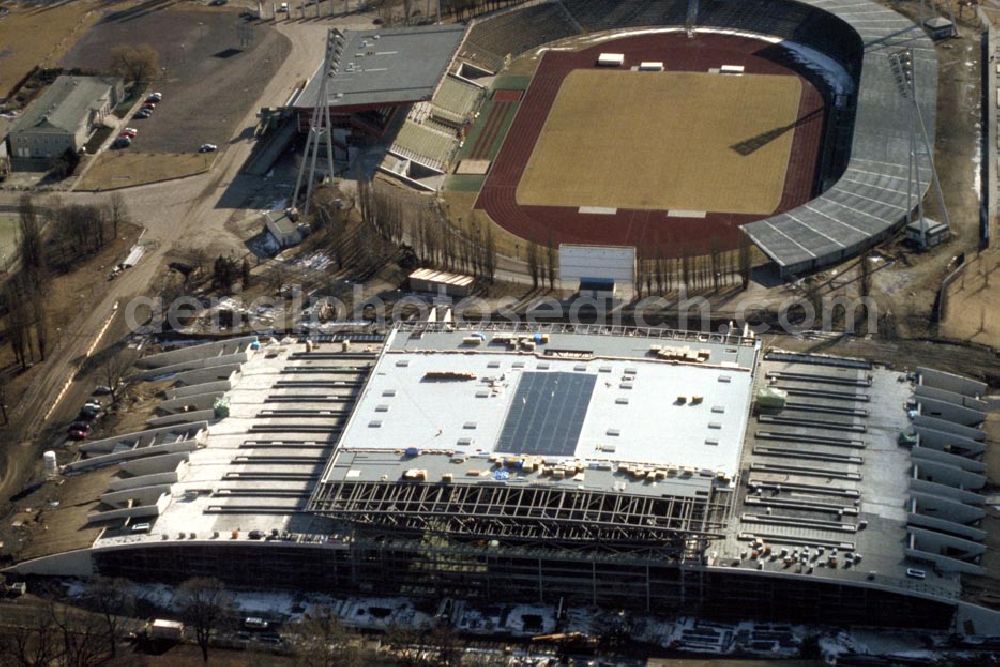 Berlin - Prenzlauerberg from above - Bau des Jahn-Sport-Parks in Berlin - Prenzlauerberg in 1995