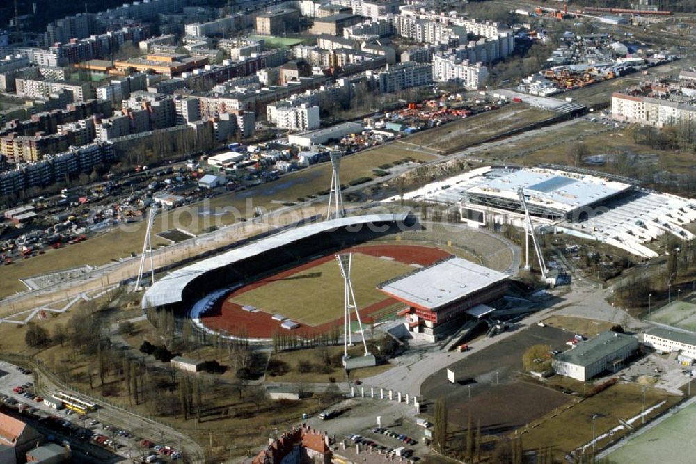 Aerial image Berlin - Prenzlauerberg - Bau des Jahn-Sport-Parks in Berlin - Prenzlauerberg in 1995