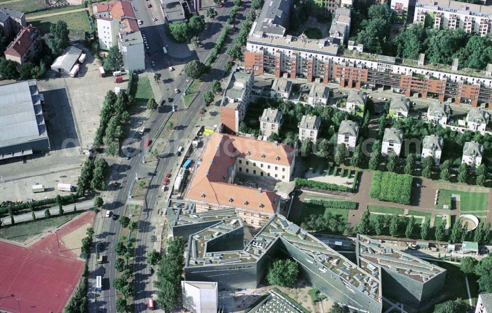 Aerial image Berlin - Kreuzberg - Bau des Jüdischen Museums an der Lindenstraße in Berlin-Kreuzberg.