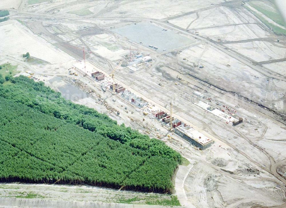 Aerial image Klettwitz bei Schwarzheide / Brandenburg - Bau des Lausitzringes an der Autobahn Berlin - Dresden bei Klettwitz in Brandenburg.