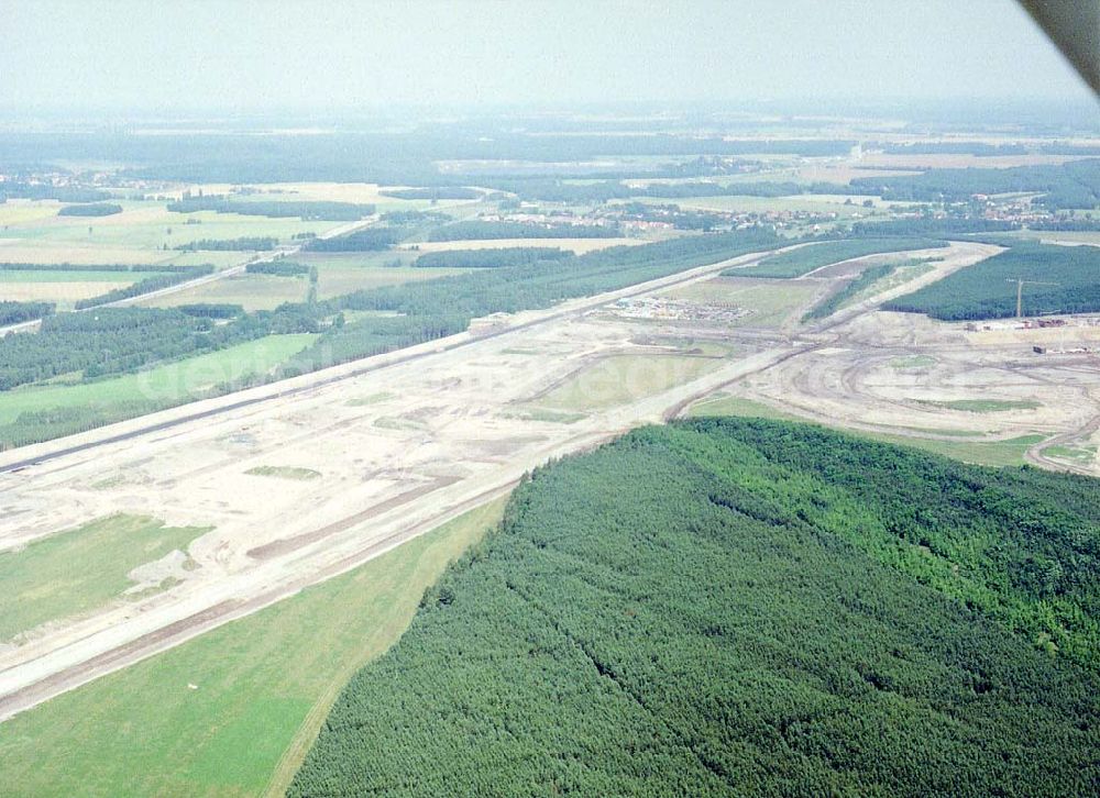 Aerial image Klettwitz bei Schwarzheide / Brandenburg - Bau des Lausitzringes an der Autobahn Berlin - Dresden bei Klettwitz in Brandenburg.