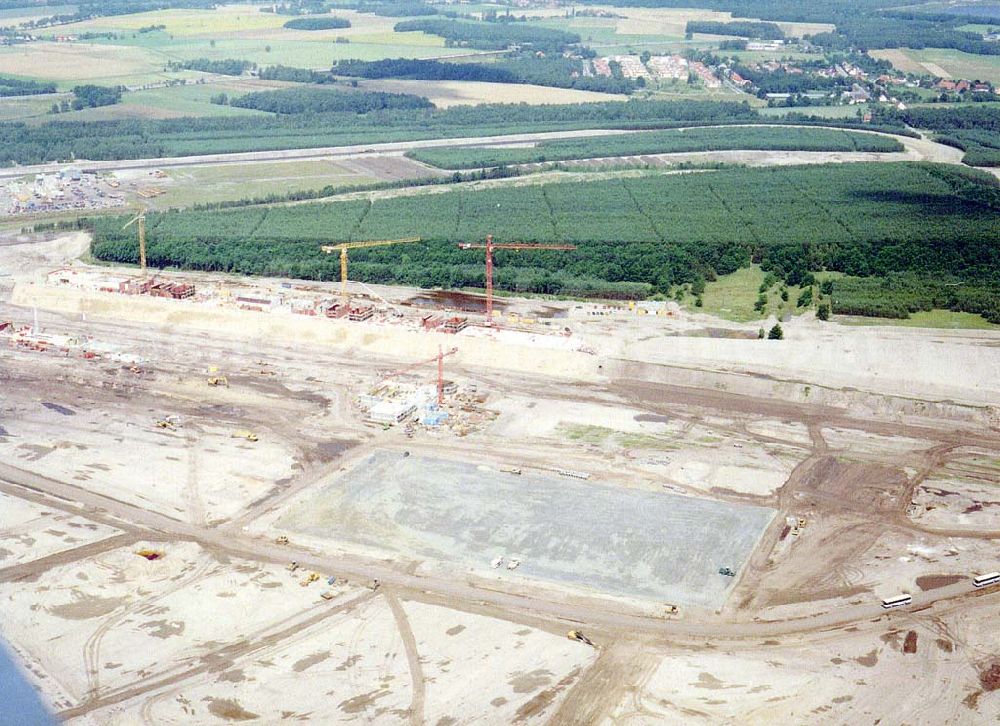 Aerial photograph Klettwitz bei Schwarzheide / Brandenburg - Bau des Lausitzringes an der Autobahn Berlin - Dresden bei Klettwitz in Brandenburg.