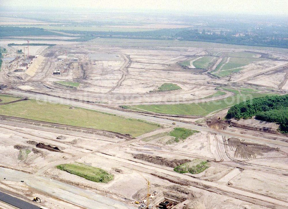 Aerial image Klettwitz bei Schwarzheide / Brandenburg - Bau des Lausitzringes an der Autobahn Berlin - Dresden bei Klettwitz in Brandenburg.