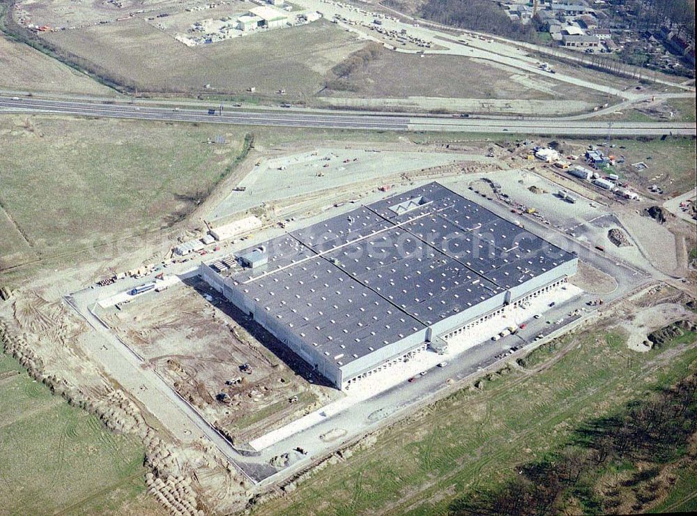 Aerial image Berlin - Pankow - Bau des LDZ - Nord - Logistikzentrums im Gewerbegebiet Pankow - Nord am Berliner Ring.