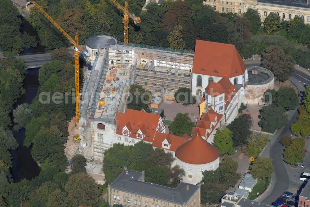 Halle from above - Blick auf Schloss Moritzburg am Schlossberg in Halle, das zur Zeit restauriert wird (Kontakt Stiftung Moritzburg: Friedemann-Bach-Platz 5, D-06108 Halle (Saale), Telefon: 0345-21259-0, Telefax: 0345-2029990, poststelle@moritzburg.lsa-net.de)