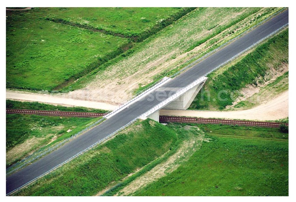 Aerial photograph Belzig / BRB - Bau der Ortsumfahrung Belzig durch die Schälerbau Berlin GmbH