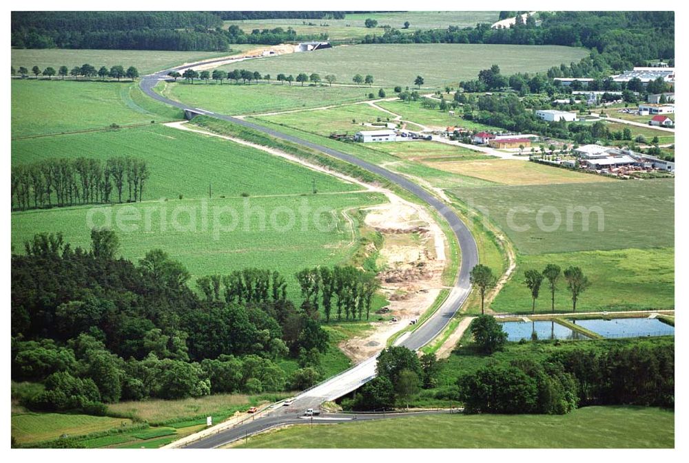 Aerial image Belzig / BRB - Bau der Ortsumfahrung Belzig durch die Schälerbau Berlin GmbH