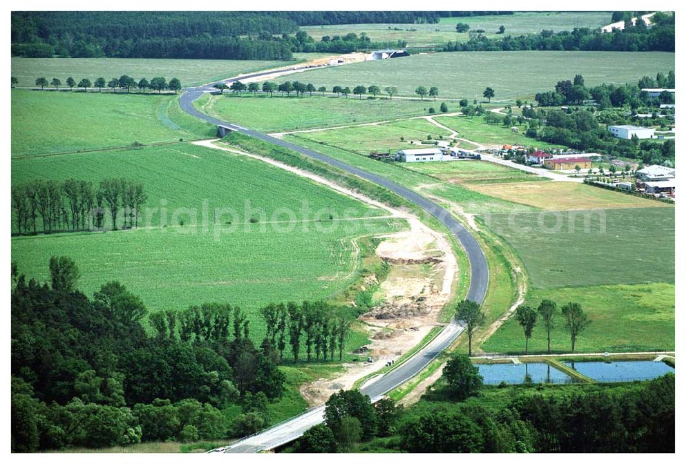 Aerial photograph Belzig / BRB - Bau der Ortsumfahrung Belzig durch die Schälerbau Berlin GmbH