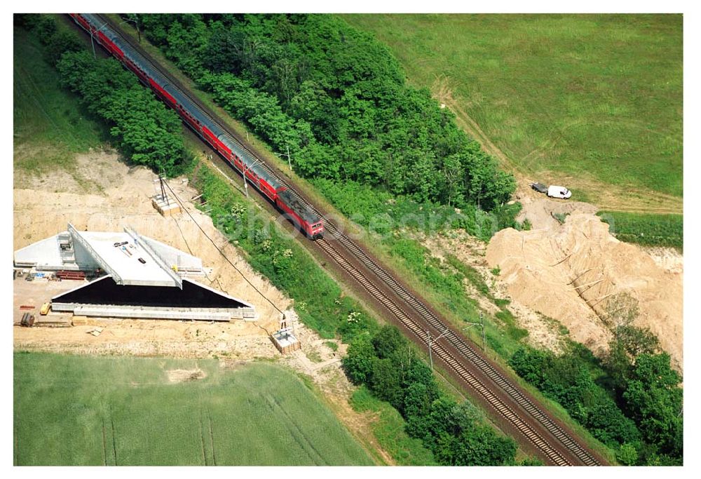 Aerial photograph Belzig / BRB - Bau der Ortsumfahrung Belzig durch die Schälerbau Berlin GmbH