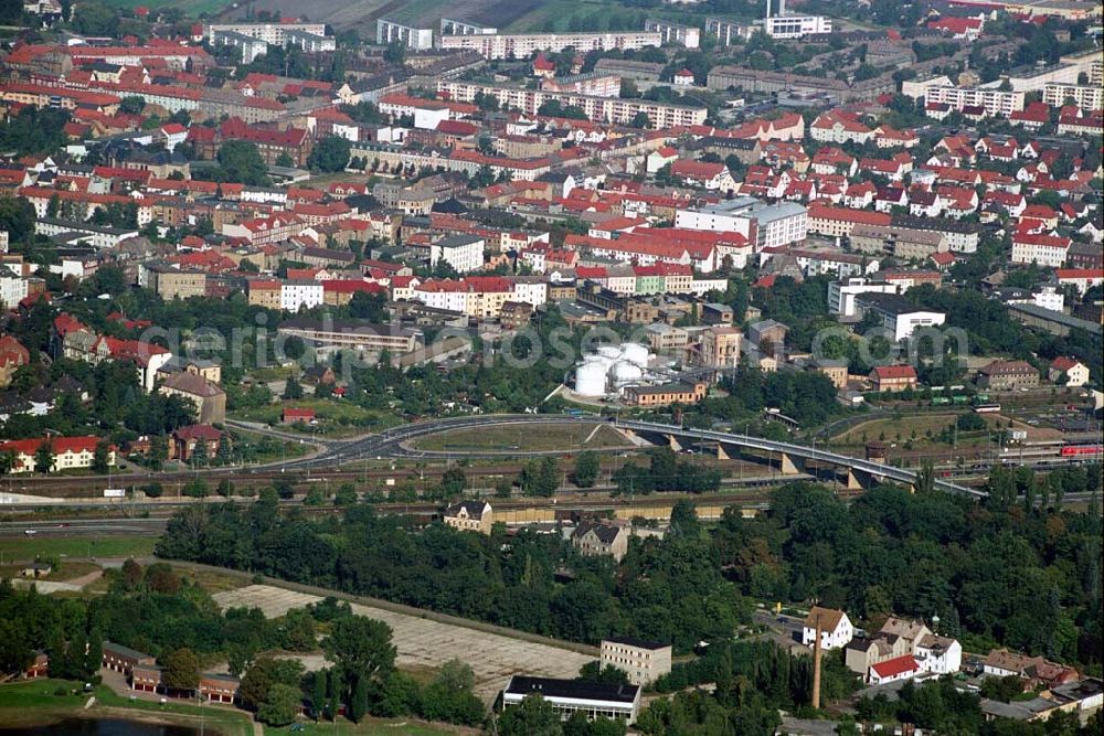 Wittenberg (Sachsen-Anhalt) from above - Bau der Ortsumgehungsstraße B2 / B 187 südöstlich in Wittenberg an der Elbe. Projektsteuerung: Schüßler-Plan Ingenieurgesellschaft für Bau- und Verkehrswegeplanung mbH.