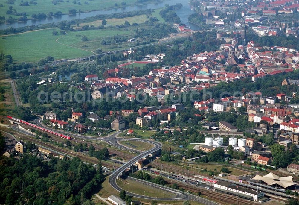 Aerial image Wittenberg (Sachsen-Anhalt) - Bau der Ortsumgehungsstraße B2 / B 187 südöstlich in Wittenberg an der Elbe. Projektsteuerung: Schüßler-Plan Ingenieurgesellschaft für Bau- und Verkehrswegeplanung mbH.