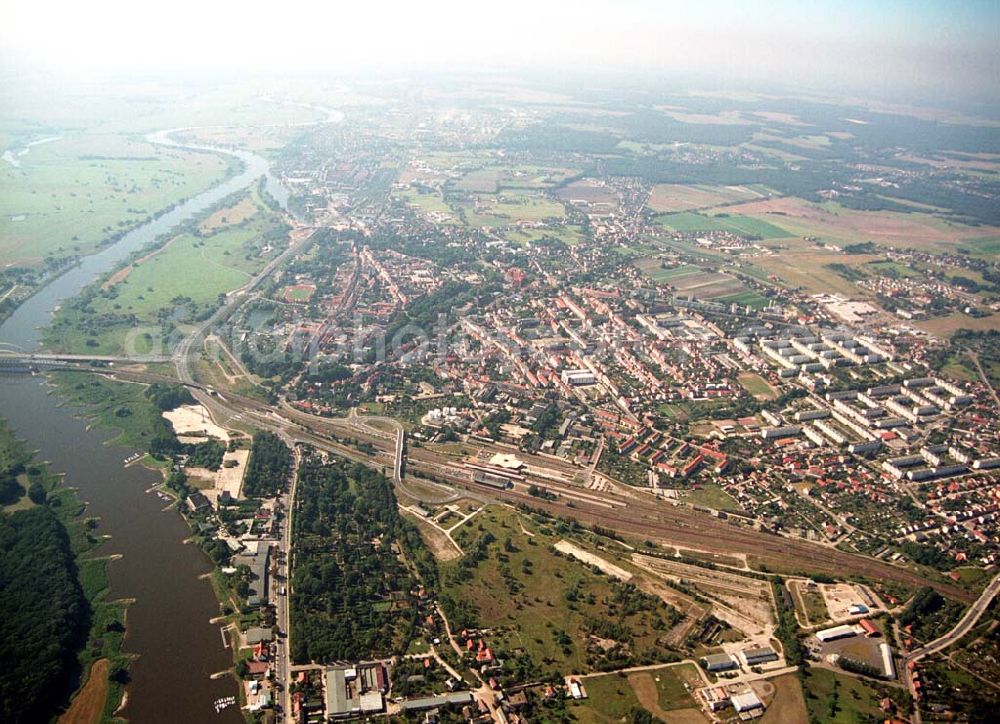 Aerial photograph Wittenberg (Sachsen-Anhalt) - Bau der Ortsumgehungsstraße B2 / B 187 südöstlich in Wittenberg an der Elbe. Projektsteuerung: Schüßler-Plan Ingenieurgesellschaft für Bau- und Verkehrswegeplanung mbH.