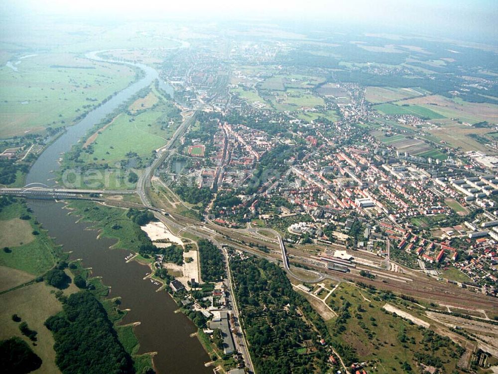 Aerial photograph Wittenberg (Sachsen-Anhalt) - Bau der Ortsumgehungsstraße B2 / B 187 südöstlich in Wittenberg an der Elbe. Projektsteuerung: Schüßler-Plan Ingenieurgesellschaft für Bau- und Verkehrswegeplanung mbH.