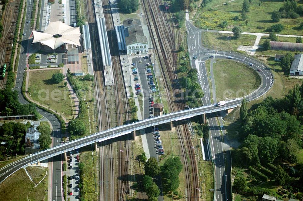 Aerial image Wittenberg (Sachsen-Anhalt) - Bau der Ortsumgehungsstraße B2 / B 187 südöstlich in Wittenberg an der Elbe. Projektsteuerung: Schüßler-Plan Ingenieurgesellschaft für Bau- und Verkehrswegeplanung mbH.