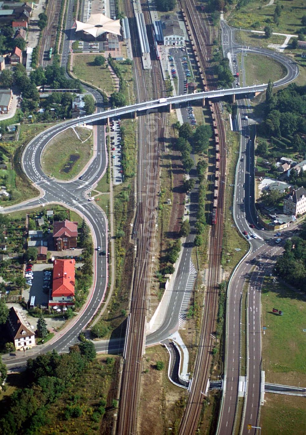 Aerial image Wittenberg (Sachsen-Anhalt) - Bau der Ortsumgehungsstraße B2 / B 187 südöstlich in Wittenberg an der Elbe. Projektsteuerung: Schüßler-Plan Ingenieurgesellschaft für Bau- und Verkehrswegeplanung mbH.