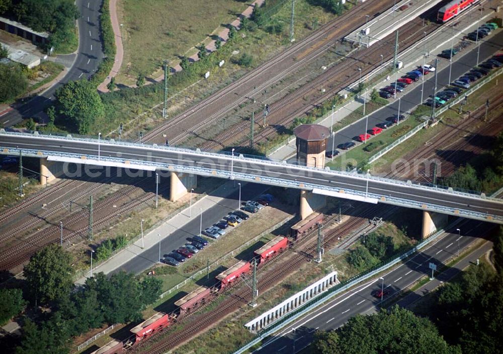 Wittenberg (Sachsen-Anhalt) from above - Bau der Ortsumgehungsstraße B2 / B 187 südöstlich in Wittenberg an der Elbe. Projektsteuerung: Schüßler-Plan Ingenieurgesellschaft für Bau- und Verkehrswegeplanung mbH.