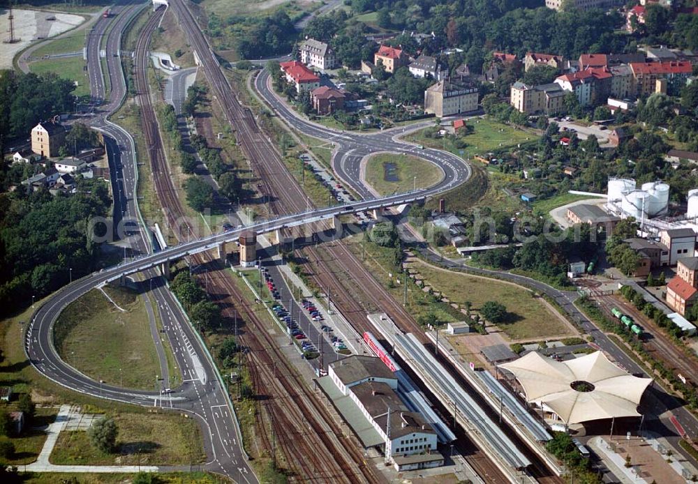 Wittenberg (Sachsen-Anhalt) from the bird's eye view: Bau der Ortsumgehungsstraße B2 / B 187 südöstlich in Wittenberg an der Elbe. Projektsteuerung: Schüßler-Plan Ingenieurgesellschaft für Bau- und Verkehrswegeplanung mbH.