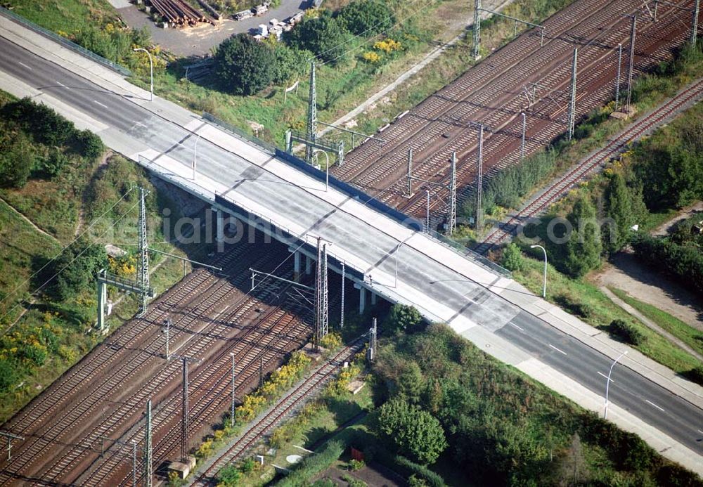 Aerial photograph Wittenberg (Sachsen-Anhalt) - Bau der Ortsumgehungsstraße B2 / B 187 südöstlich in Wittenberg an der Elbe. Projektsteuerung: Schüßler-Plan Ingenieurgesellschaft für Bau- und Verkehrswegeplanung mbH.