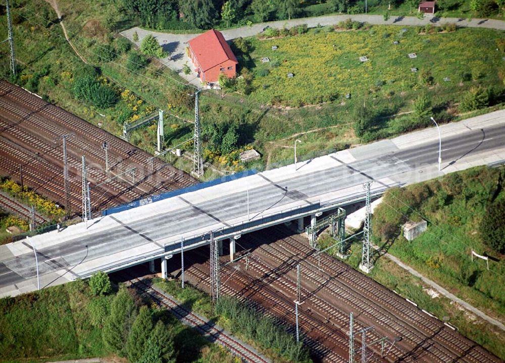 Aerial photograph Wittenberg (Sachsen-Anhalt) - Bau der Ortsumgehungsstraße B2 / B 187 südöstlich in Wittenberg an der Elbe. Projektsteuerung: Schüßler-Plan Ingenieurgesellschaft für Bau- und Verkehrswegeplanung mbH.