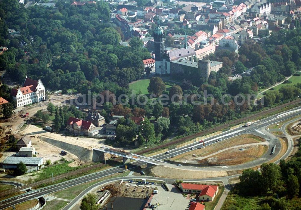 Aerial photograph Wittenberg (Sachsen-Anhalt) - Bau der Ortsumgehungsstraße B2 / B 187 südöstlich in Wittenberg an der Elbe. Projektsteuerung: Schüßler-Plan Ingenieurgesellschaft für Bau- und Verkehrswegeplanung mbH.